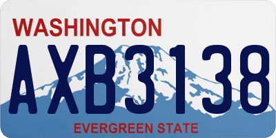 WA license plate AXB3138