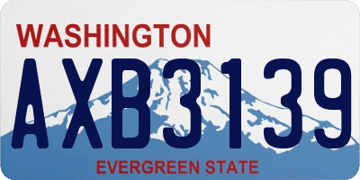 WA license plate AXB3139