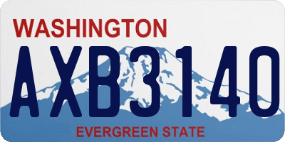 WA license plate AXB3140
