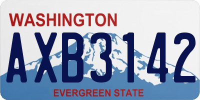 WA license plate AXB3142