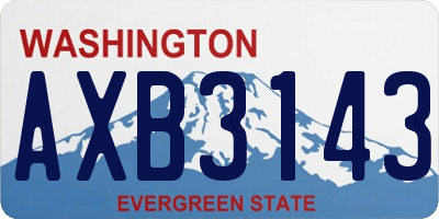 WA license plate AXB3143