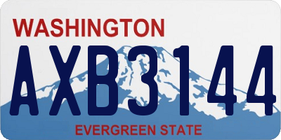 WA license plate AXB3144