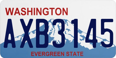 WA license plate AXB3145
