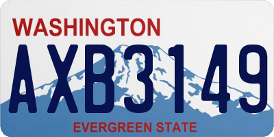 WA license plate AXB3149
