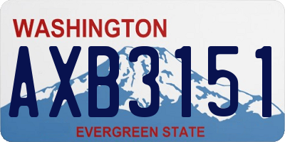 WA license plate AXB3151