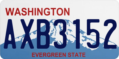 WA license plate AXB3152