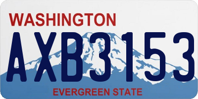 WA license plate AXB3153