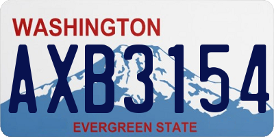 WA license plate AXB3154