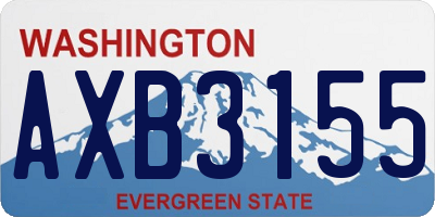 WA license plate AXB3155