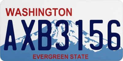 WA license plate AXB3156