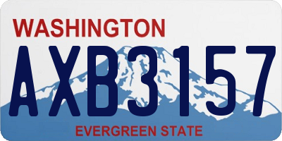 WA license plate AXB3157