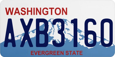 WA license plate AXB3160