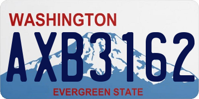 WA license plate AXB3162