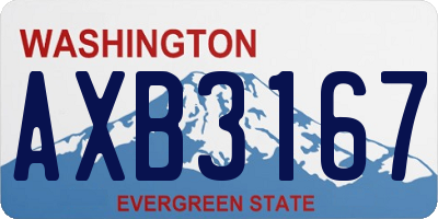 WA license plate AXB3167