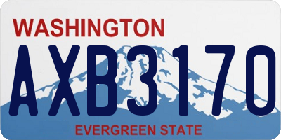 WA license plate AXB3170