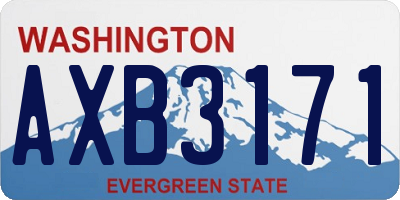 WA license plate AXB3171