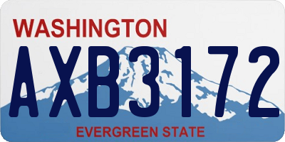 WA license plate AXB3172