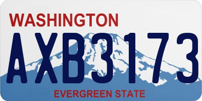 WA license plate AXB3173