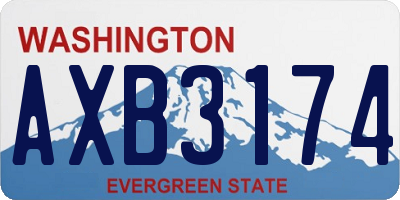 WA license plate AXB3174