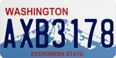 WA license plate AXB3178