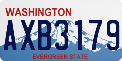 WA license plate AXB3179