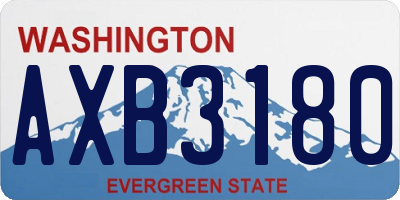 WA license plate AXB3180