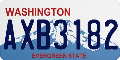 WA license plate AXB3182