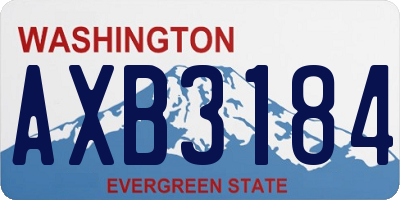 WA license plate AXB3184