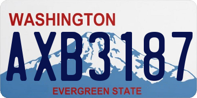 WA license plate AXB3187