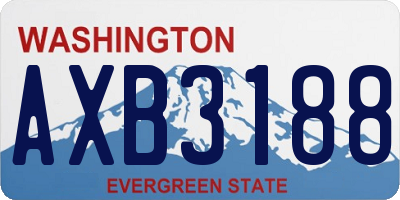 WA license plate AXB3188