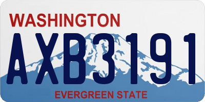WA license plate AXB3191