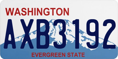 WA license plate AXB3192