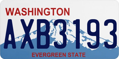 WA license plate AXB3193