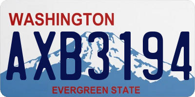 WA license plate AXB3194