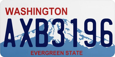 WA license plate AXB3196