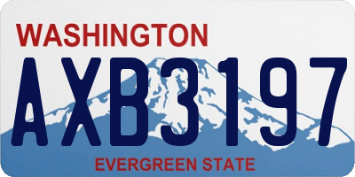 WA license plate AXB3197