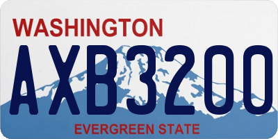 WA license plate AXB3200