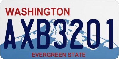 WA license plate AXB3201