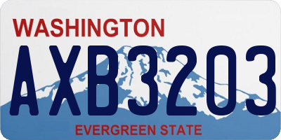 WA license plate AXB3203