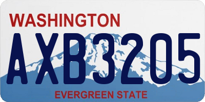 WA license plate AXB3205