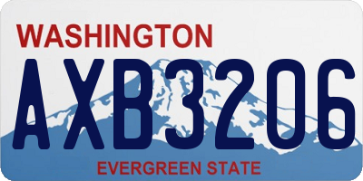 WA license plate AXB3206