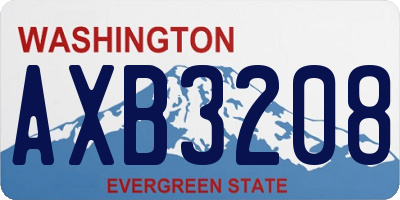 WA license plate AXB3208
