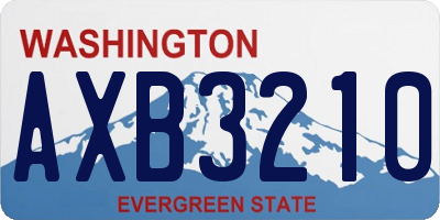 WA license plate AXB3210