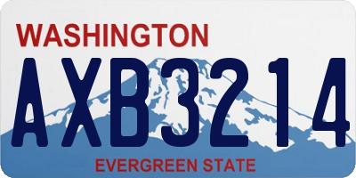 WA license plate AXB3214