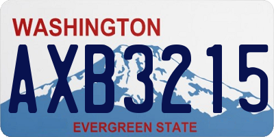 WA license plate AXB3215