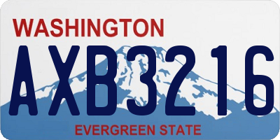 WA license plate AXB3216