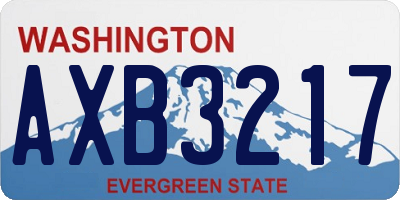 WA license plate AXB3217