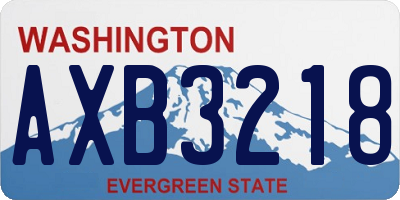 WA license plate AXB3218