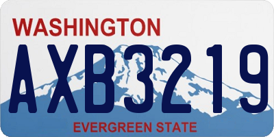 WA license plate AXB3219