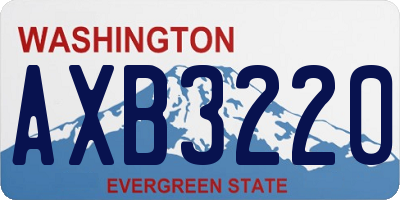 WA license plate AXB3220